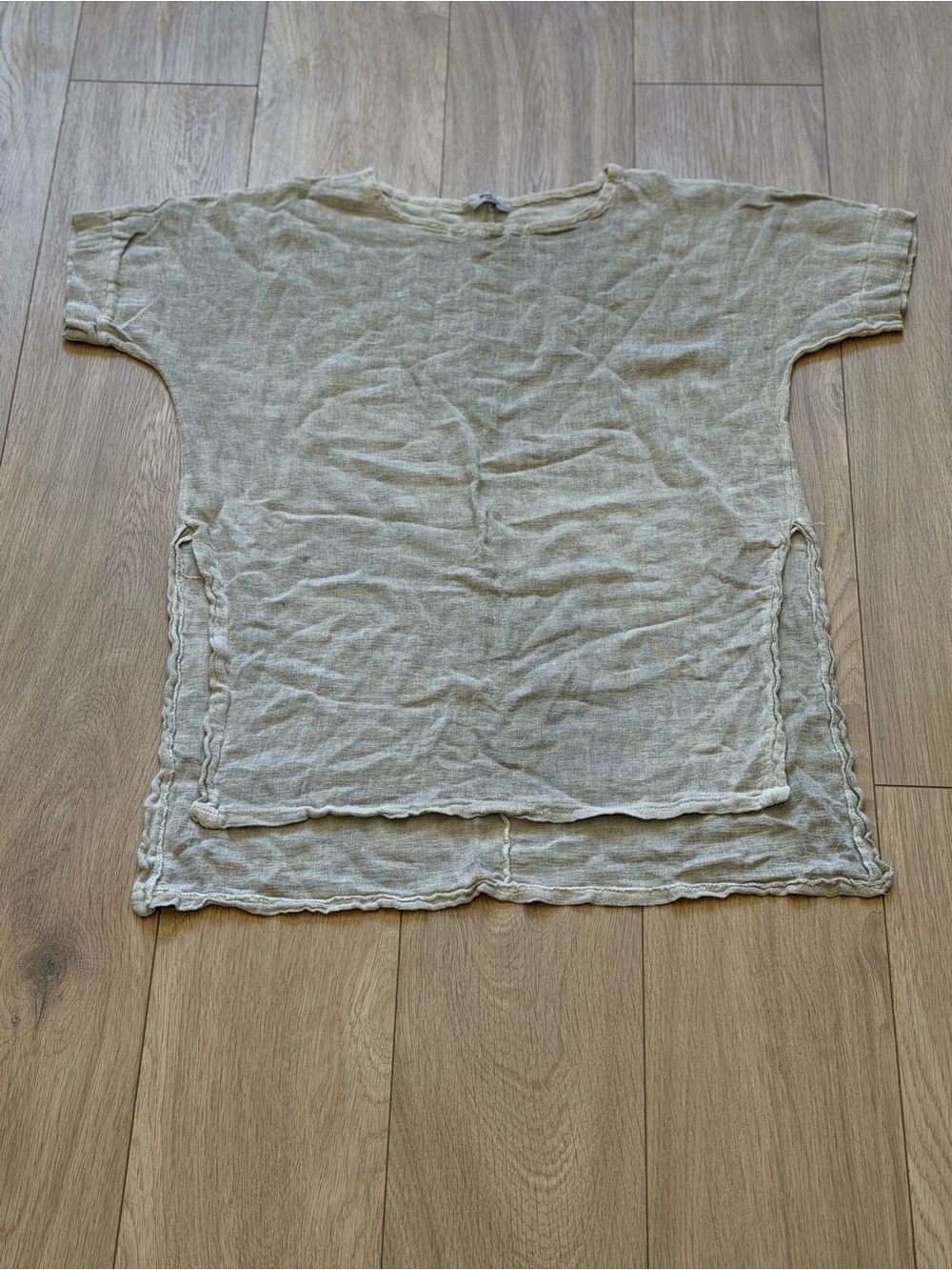Relaxed Boxy Tunic Top in Light Cream size OS